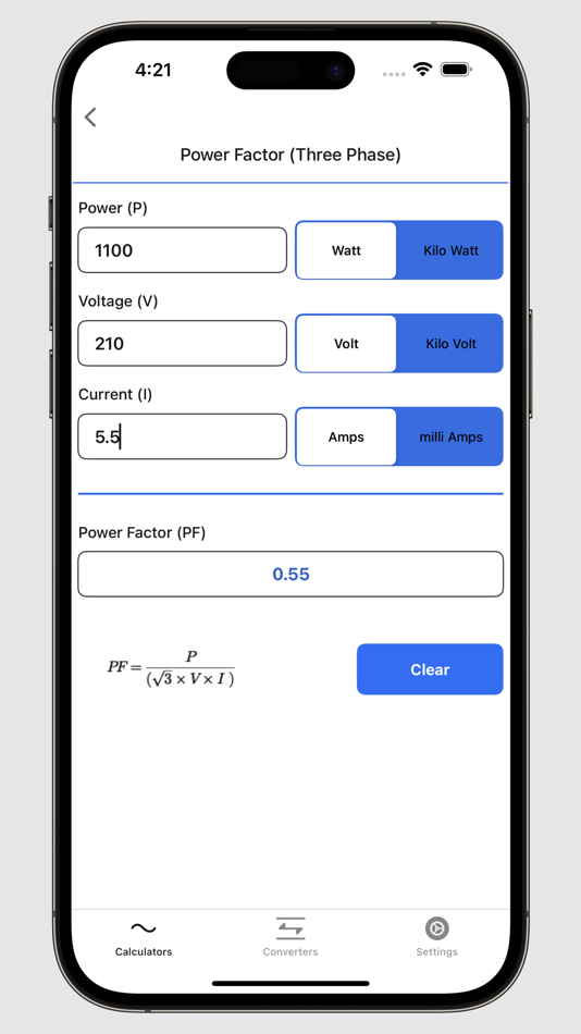 #7. Electrical Calculator (macOS) By: V PUGAZHENTHI