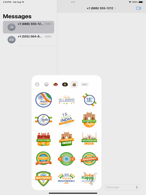 Screenshot #6 pour 15 August Stickers Pack