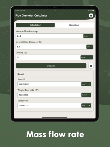 Pipe Diameter Calculators iPad screenshot