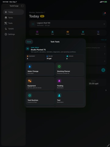 TankForge: Aquarium Care iPad screenshot