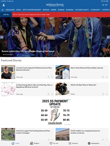 Sierra Vista Herald/Review iPad screenshot