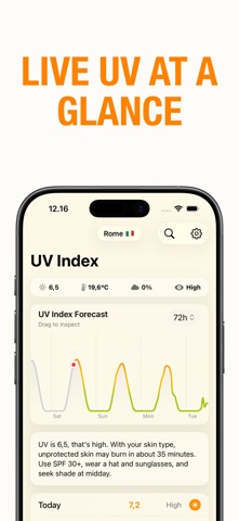 紫外线指数 • 今日实时预报 screenshot