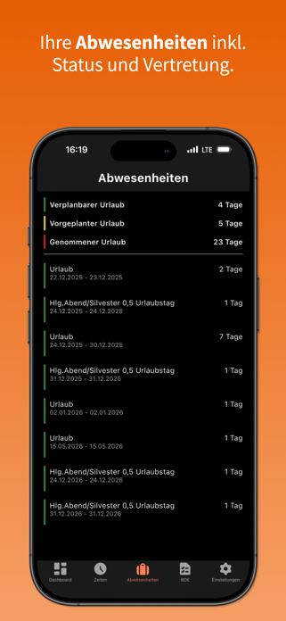 Zeiterfassung - OrangeSoftware Screenshot 7 of 8