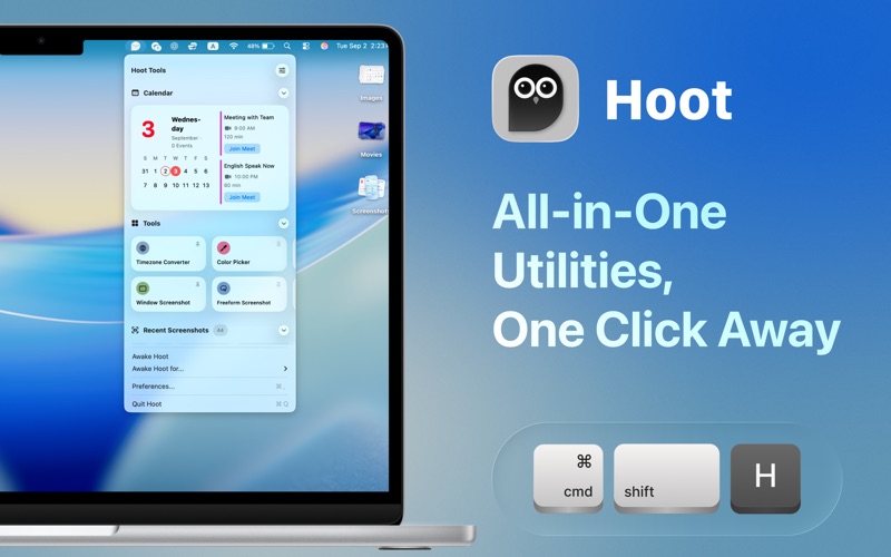 Hoot – Smart Menu Bar Widgets iPhone screenshot