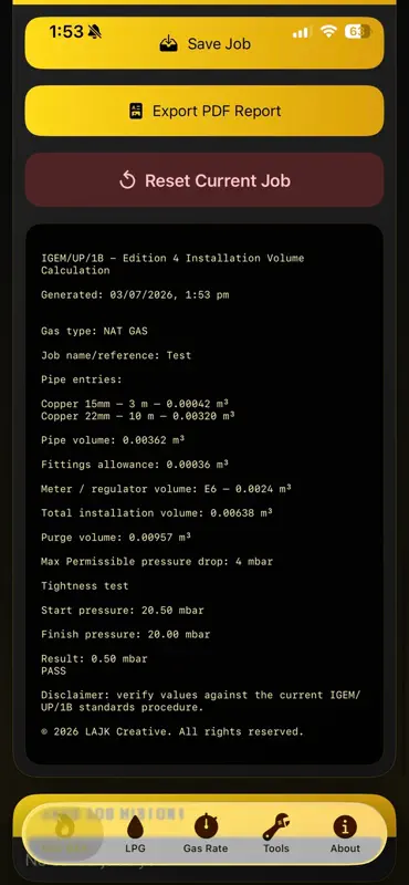 Pro Gas Volume Calculator screenshot 3 of 4