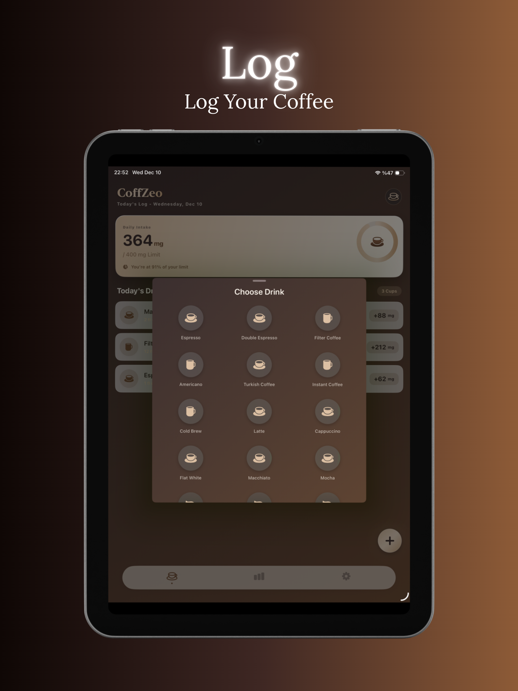 CoffZeo - Caffeine Tracker