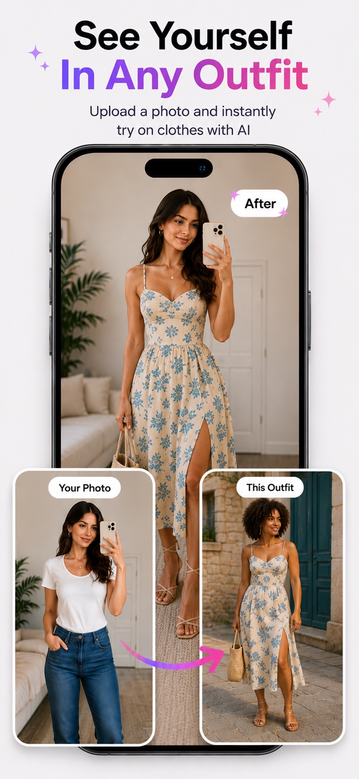 AI Clothes Try-On: DressTry iphone screenshot 1