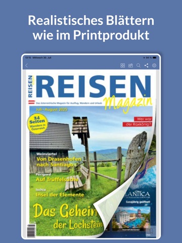 REISEN Magazin iPad screenshot