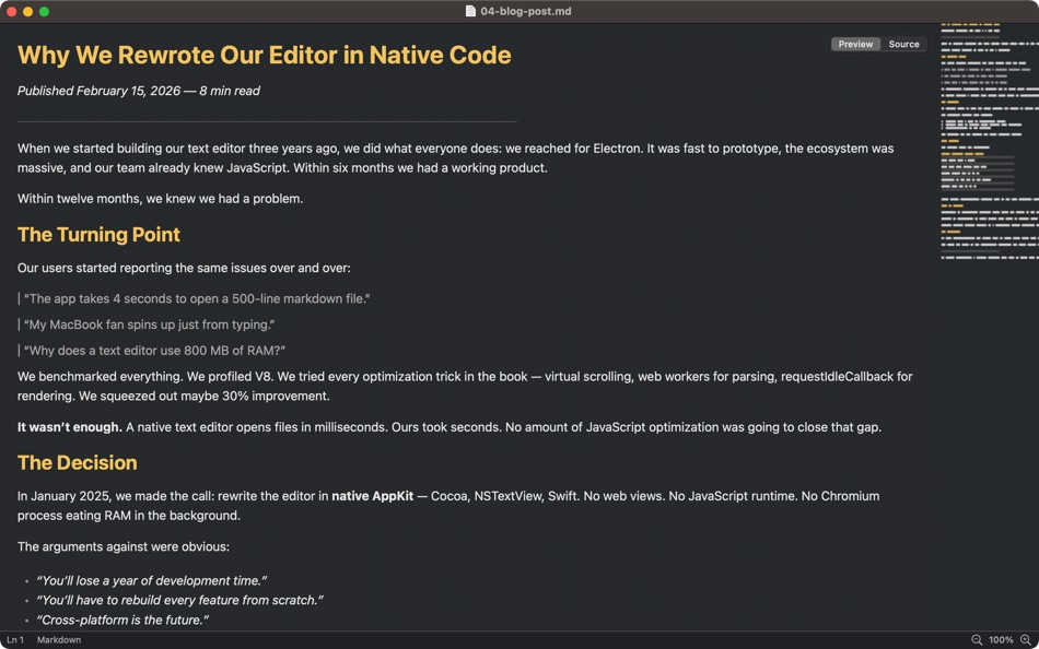 #1. Editorio (macOS) Με: Lovre Crncevic