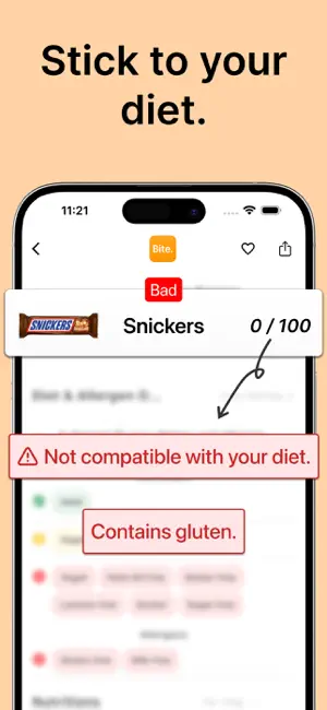 Bite - Food Scanner iPhone screenshot 5