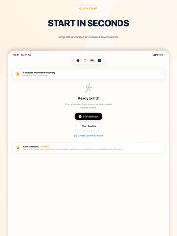 LiftUp Fitness and Gym Tracker iPad screenshot