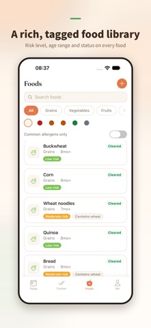 Binkoo Solids - Allergen Diary Screenshot 1 of 4