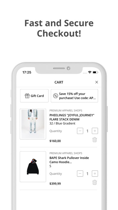Premium Apparel Shops Screenshot