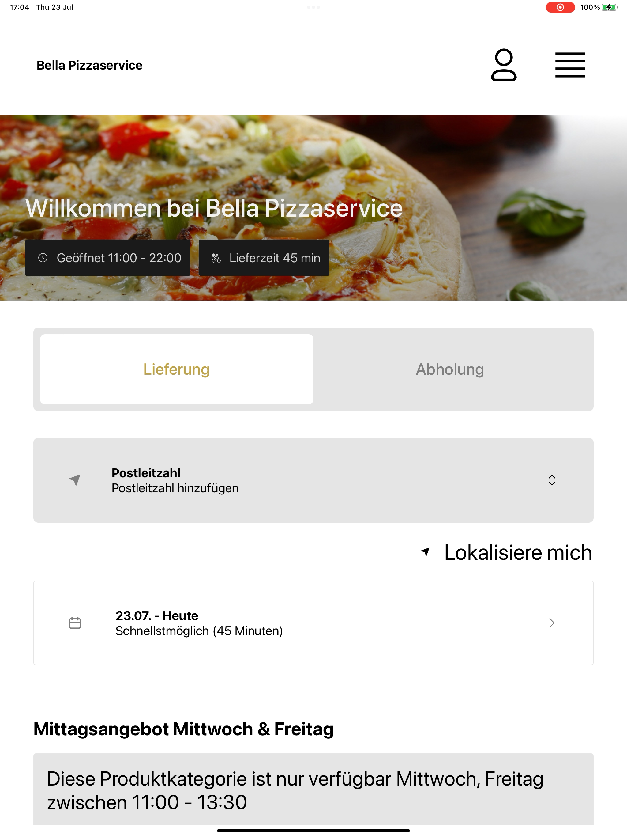 Pizzaservice Bella screenshot 10