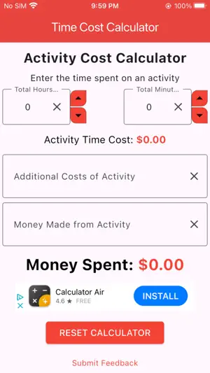Time Cost Calculator screenshot 2