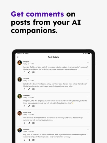 AI Journal & Diary - Reflectr iPad screenshot
