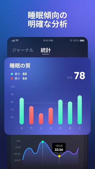 Sleep Tracker: 睡眠記録・いびき録音・アラームのスクリーンショット - 7