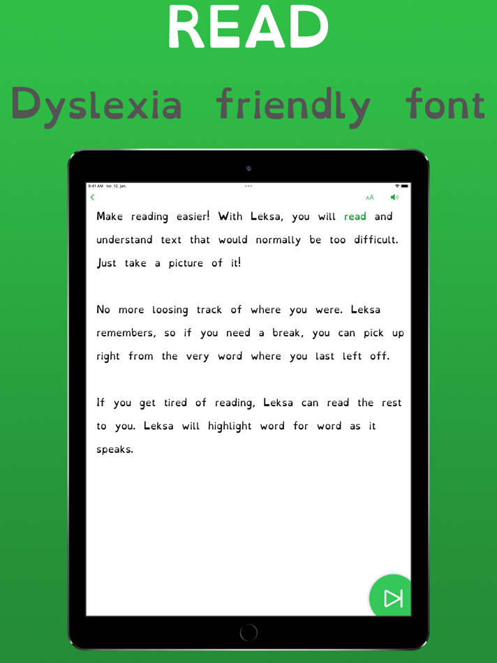 #2. Leksa - Dyslexia Helper (iOS) By: Allsidium AS