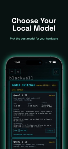 Blackwall: Offline AI Chat screenshot