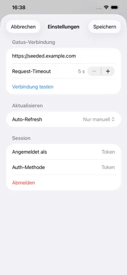 Screenshot von GatusPocket auf dem iPhone 3