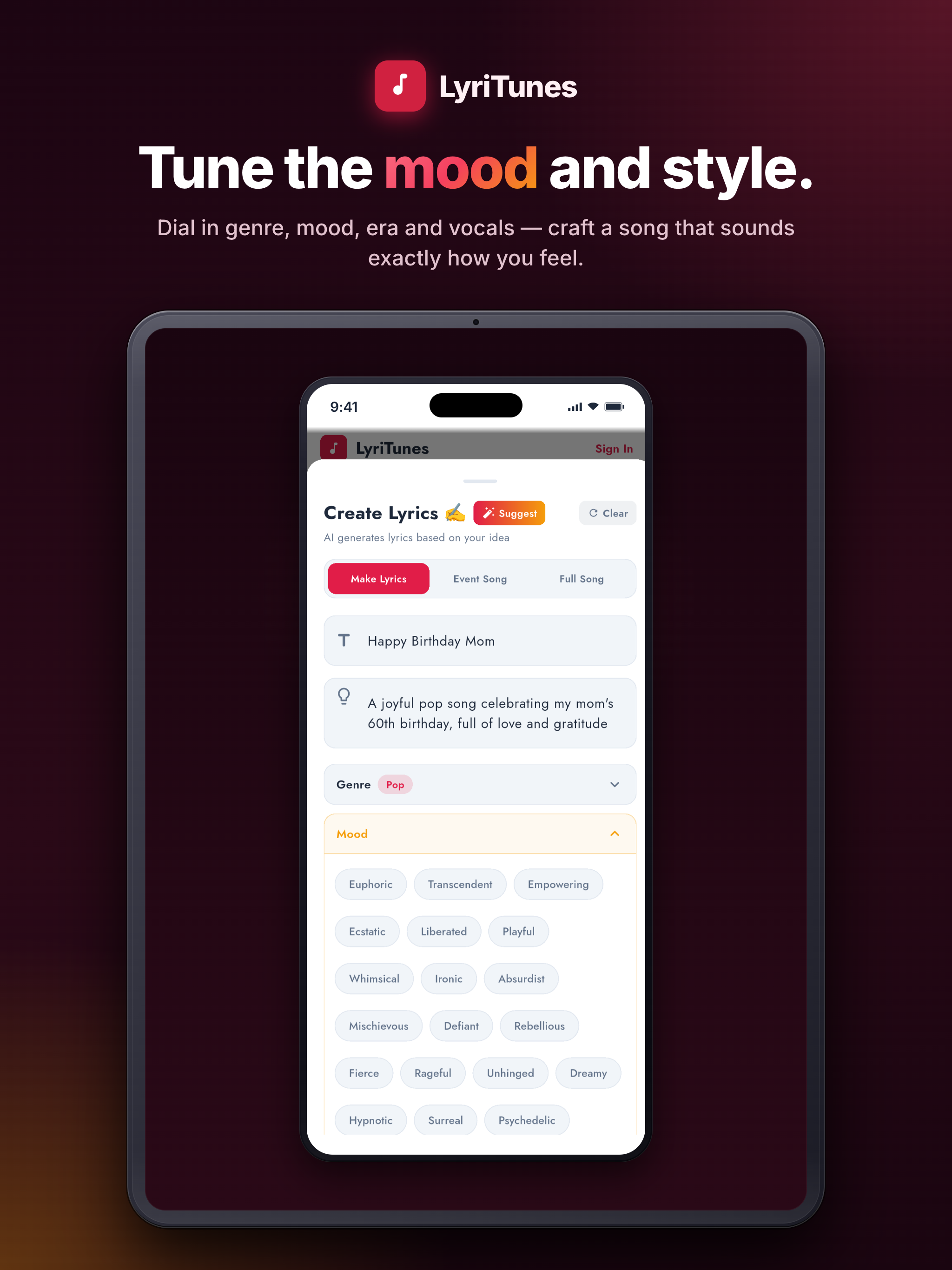 LyriTunes - Lyrics, Song Maker