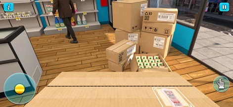 Supermarket Cashier Girl Games - This tool showcases the essential task of managing incoming delivery boxes and handling bundles of money for stock inventory.