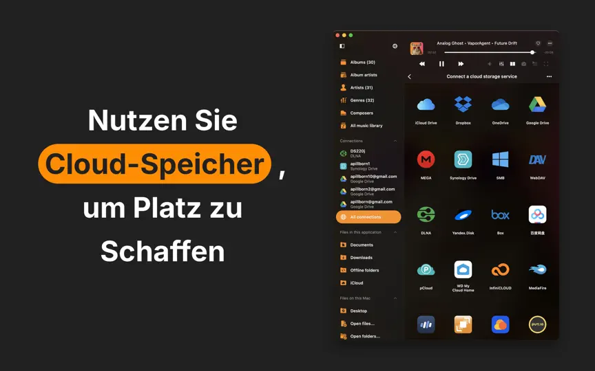 Screenshot von Flacbox auf dem iPhone 7