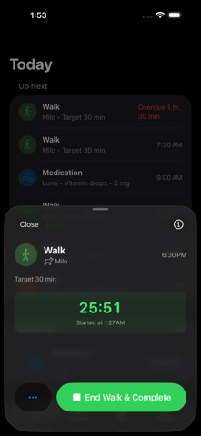 PiwPaw: Pet Care Tracker iPhone screenshot