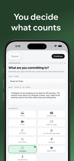 Commit: Goal Contracts screenshot 4
