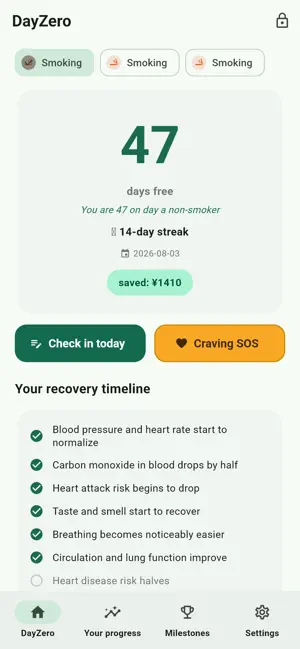 DayZero: Quit Drinking Tracker screenshot 1