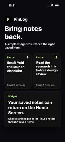 PinLog Text Notes screenshot