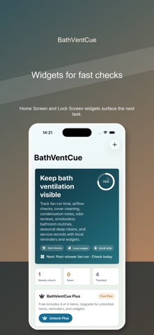 BathVentCue Fan Care iPhone screenshot