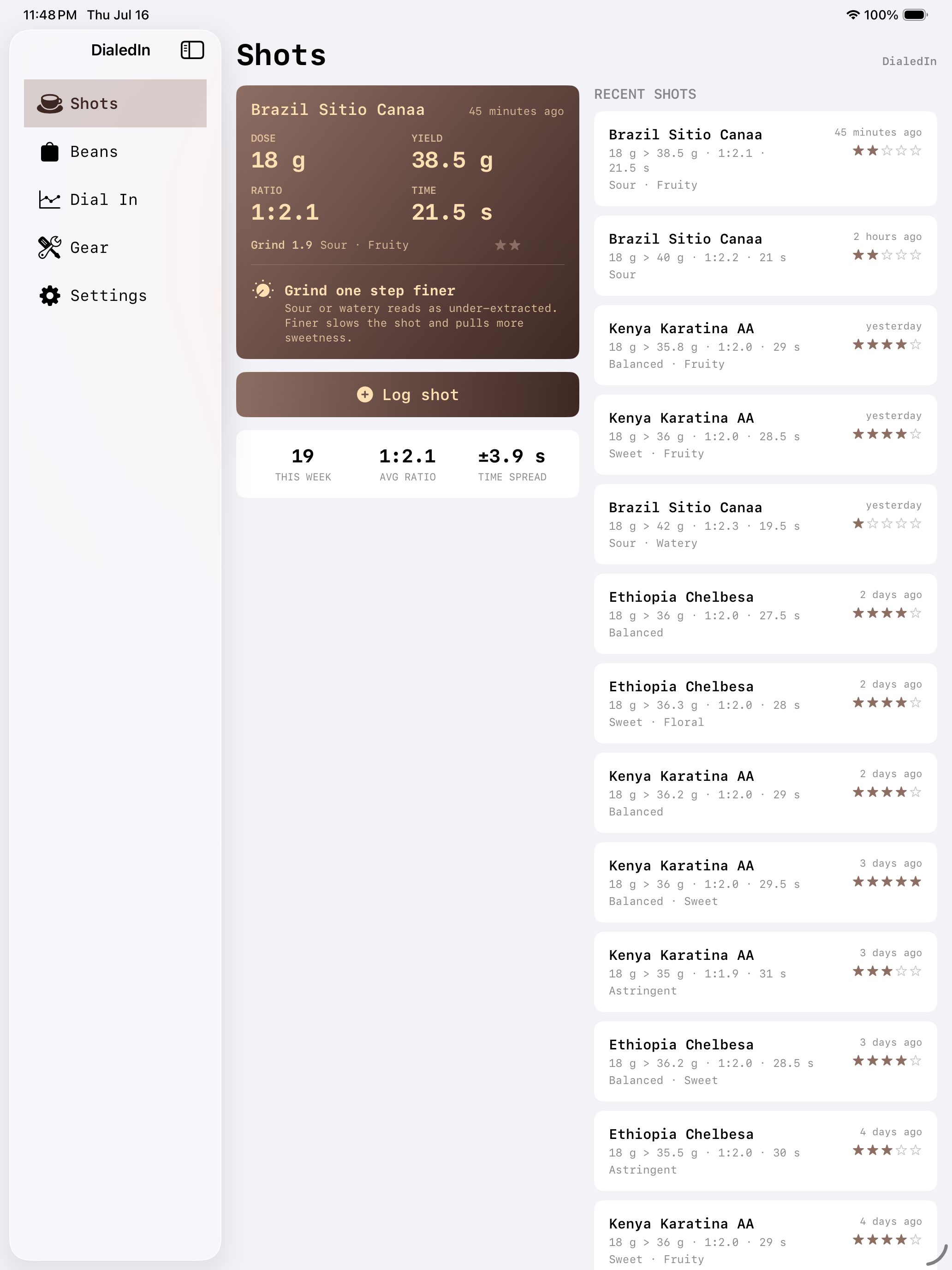 DialedIn: Espresso Log screenshot 6