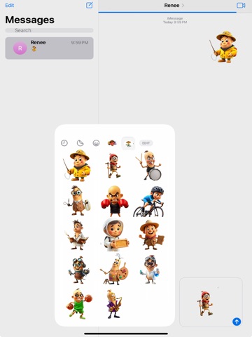 Zooming Peanut Stickers iPad screenshot