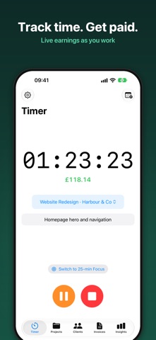 Clockmint: Time & Invoices Screenshot 1 of 7