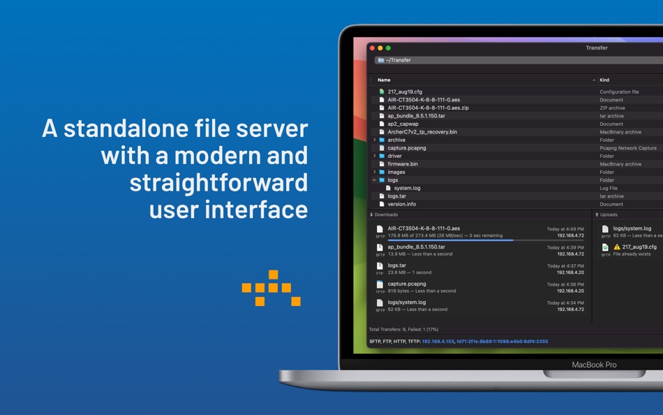 #1. Transfer: File Server (macOS) Podle: Intuitibits LLC