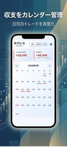 カブレコ - 株のデイトレ収支をカレンダー管理 - screenshot