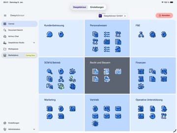 DeepAdvisor iPad screenshot
