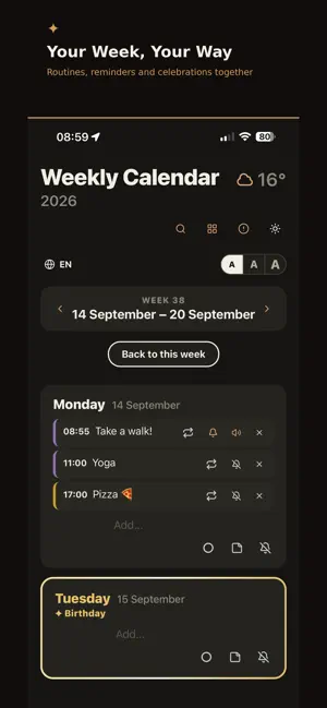 WeekSpark: Weekly Planner screenshot 3