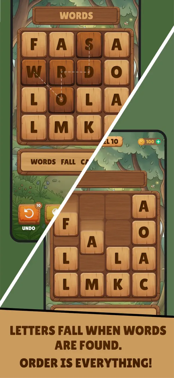 Screenshot #2 pour Downfall - Offline Word Puzzle