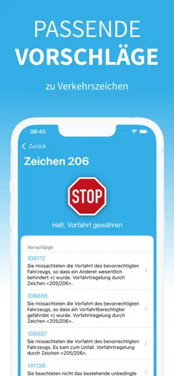 Screenshot von Tatbestandskatalog auf dem iPhone 6