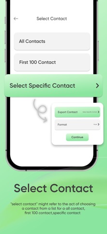 Export Contact to EXL iPhone screenshot