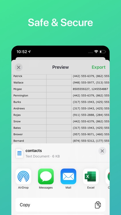 Export Contacts to Excel, CSV
