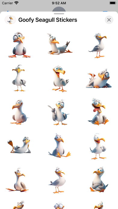 Screenshot 1 of Goofy Seagull Stickers App