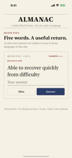 Almanac: A Word Retrieval Game screenshot 2