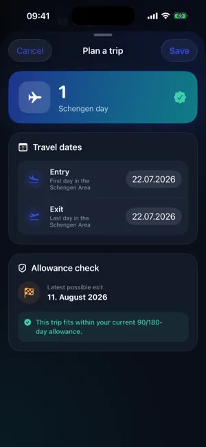 Easy Schengen screenshot 1