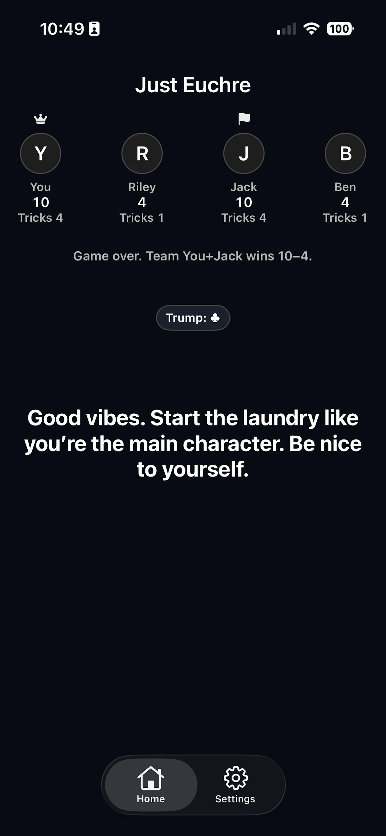 Just Euchre screenshot 3