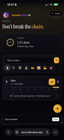 SecondBrain AI Assistant screenshot