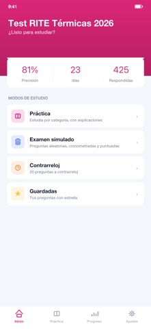 Test RITE Térmicas 2026 examen screenshot
