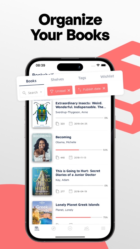 #1. Bookshelf-Your virtual library (iOS) 由: Damir Juretic